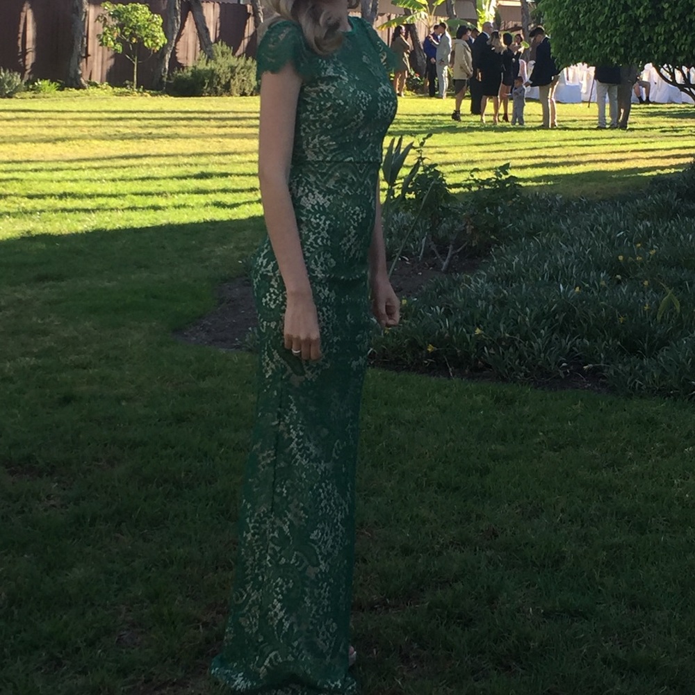 Green lace dress